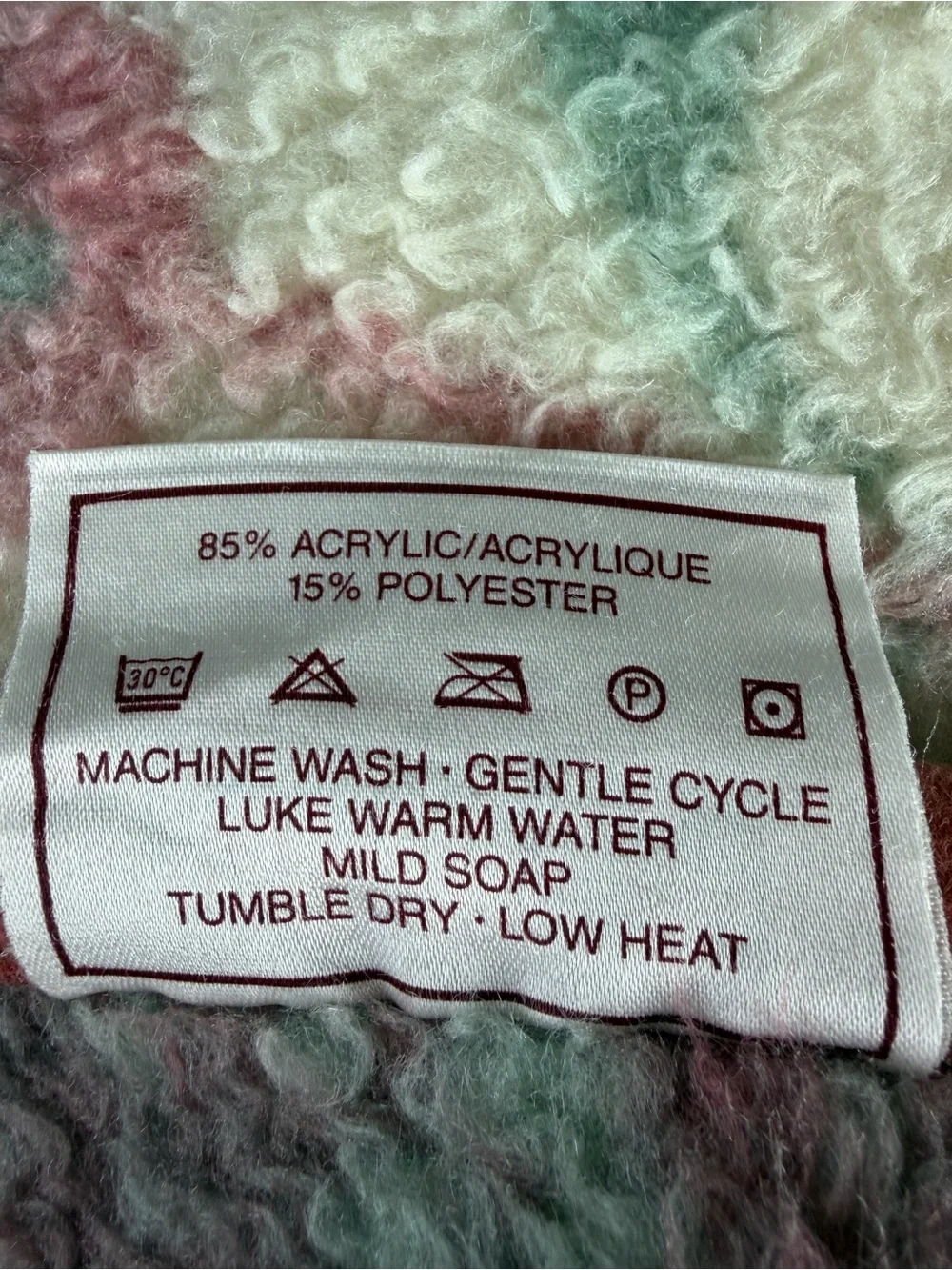 VTG Biederlack Floral Block Cottagecore Throw Blanket Pink Pastels 56x76 Soft